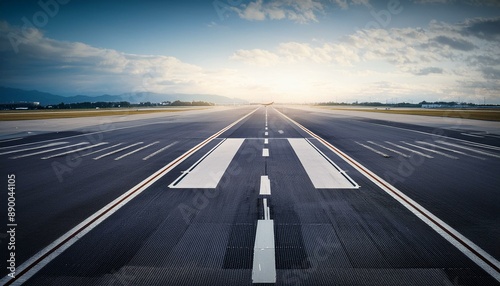 비행기가 날아다니는 공항 활주로