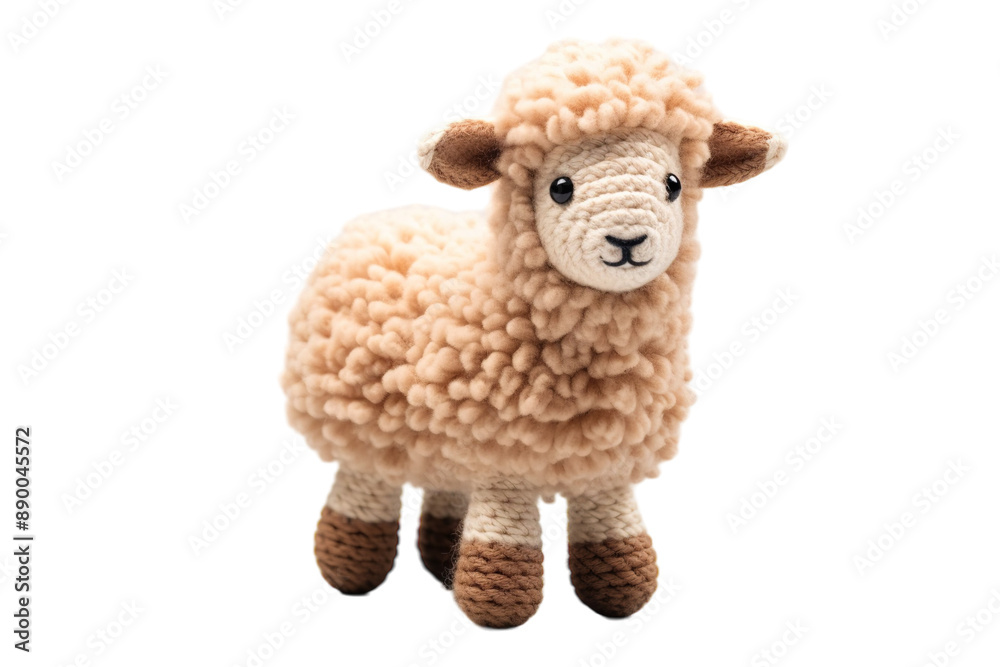 A Fluffy Sheep Standing Proudly in a Field of White on a Clear PNG or White Background. A Fluffy Sheep Standing Proudly in a Field of White on a Clear PNG or White Background.