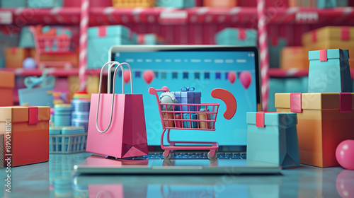 artistic composition featuring a laptop screen dis