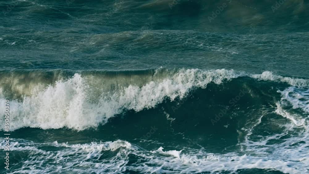 Huge waves on Baltic Sea during storm in slowmotion Huge waves on Baltic Sea during storm in slowmotion