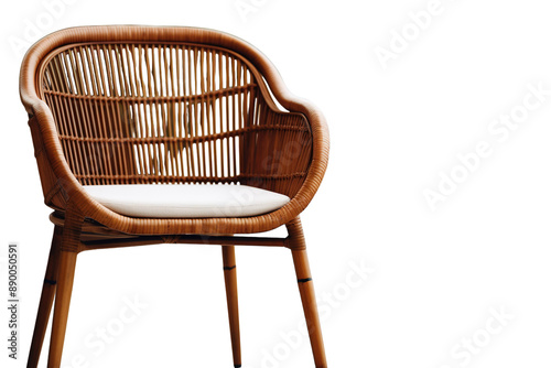 A Wicker Chair Beckons With Comfort and Sunshine on a Clear PNG or White Background.