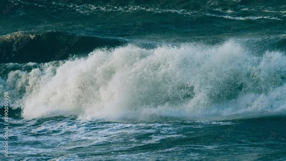 Huge waves on Baltic Sea during storm in slowmotion Huge waves on Baltic Sea during storm in slowmotion