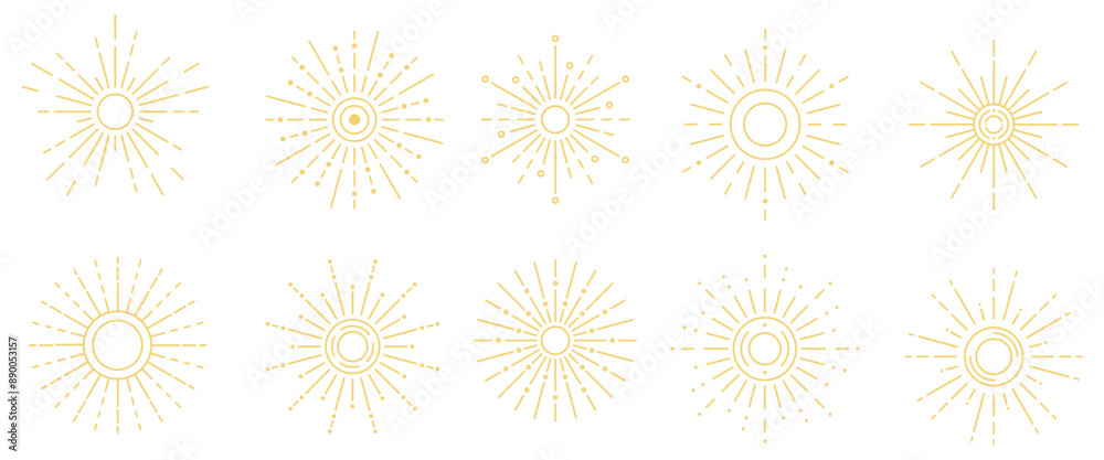 Monoline Sunburst Simple Set