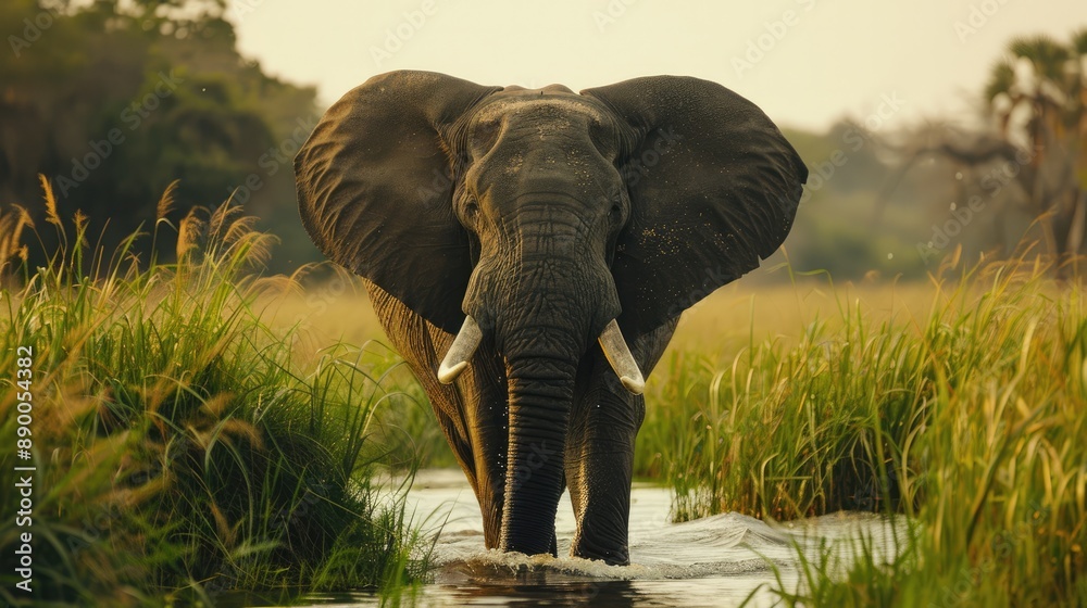 Obraz premium the economic impact of elephant tourism on local economies in Africa.