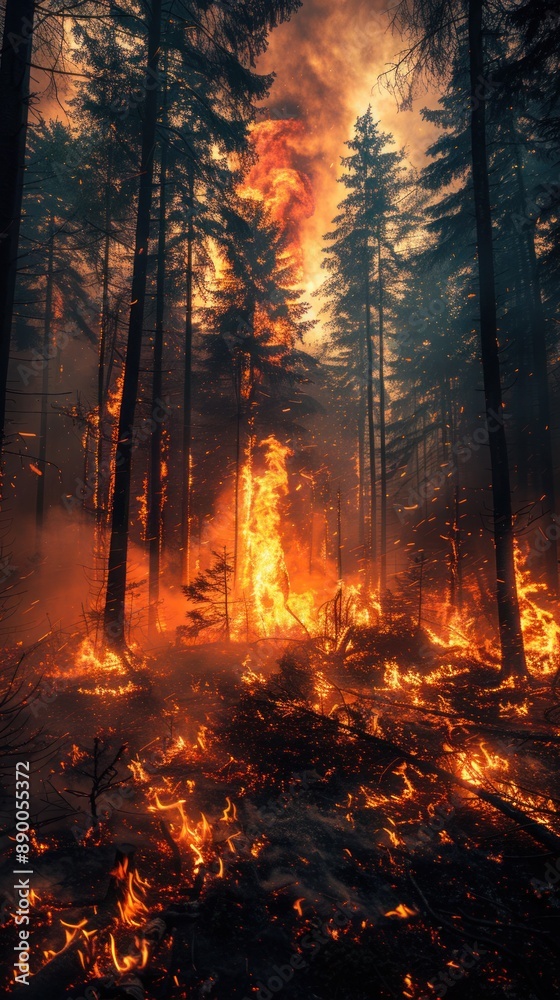 Destructive force of nature: a forest fire in progress, with flames leaping among the trees and smoke billowing, Photo --ar 9:16 --stylize 750 Job ID: 93df6b36-d7a8-4f7e-a3c0-47608ee92f23 Destructive force of nature: a forest fire in progress, with flames leaping among the trees and smoke billowing, Photo --ar 9:16 --stylize 750 Job ID: 93df6b36-d7a8-4f7e-a3c0-47608ee92f23