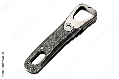 A Sleek, Textured Bottle Opener With a Unique Design on a Clear PNG or White Background.