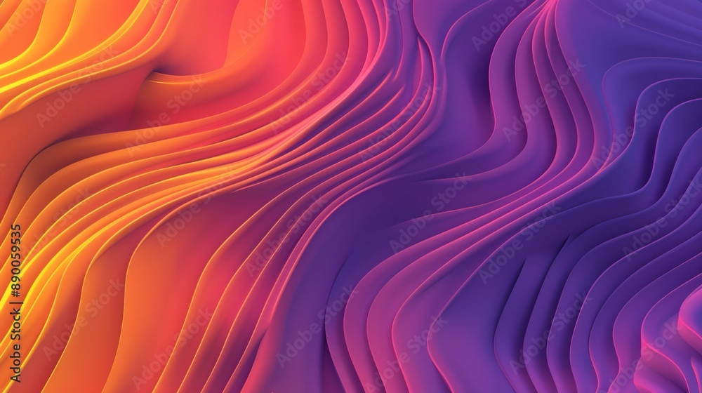 Obraz premium Vibrant Abstract Waves With Smooth Curves and Rich Gradient Colors Forming a Futuristic Digital Background With Visual Rhythm