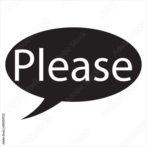 Please Speech Bubble . isolated on White Background. . vector illustration. EPS 10/AI