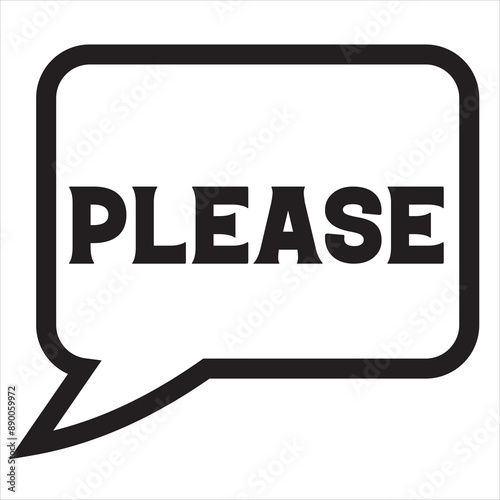 Please Speech Bubble . isolated on White Background. . vector illustration. EPS 10/AI
