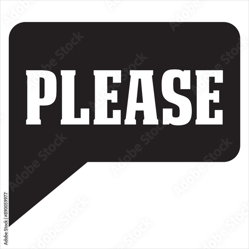 Please Speech Bubble . isolated on White Background. . vector illustration. EPS 10/AI