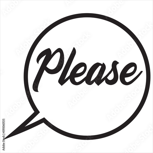 Please Speech Bubble . isolated on White Background. . vector illustration. EPS 10/AI