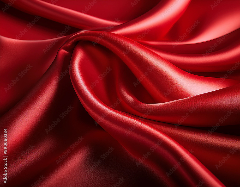 Bright Red Silk Texture with Rich Color and Delicate Light Reflections Bright Red Silk Texture with Rich Color and Delicate Light Reflections