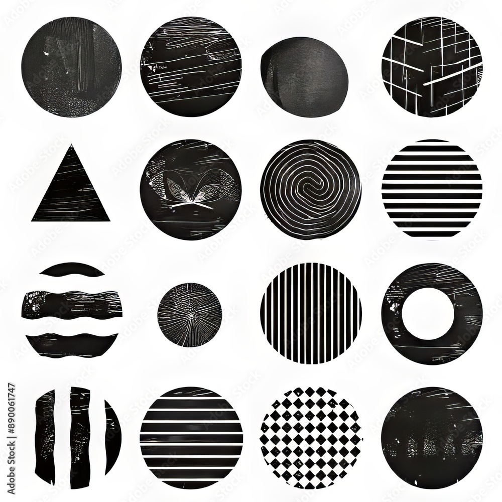 Unique Black and White Abstract Circle Designs