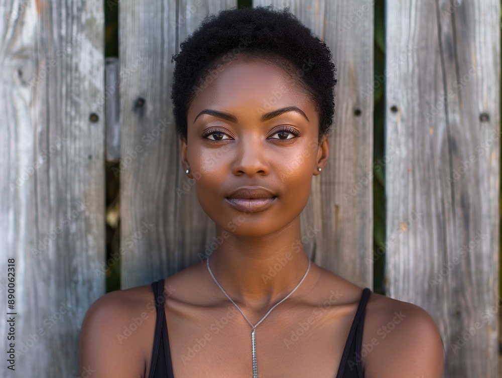 Beautiful African American woman with short hair. Beautiful African American woman with short hair.