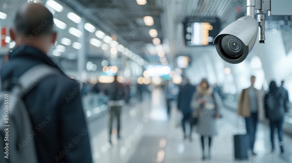 A thermal imaging camera displays a heat map of an airport terminal. A thermal imaging camera displays a heat map of an airport terminal.