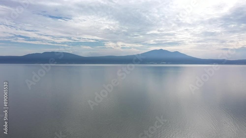 Afternoon aerial view of Lake Chapala, Ajijic, Jalisco, Mexico. photo