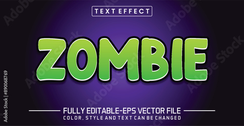 Zombie green font Text effect editable