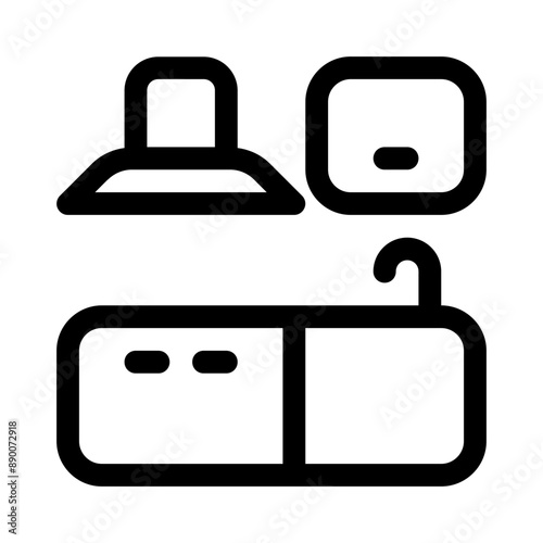 kitchen furniture icon with line style, perfect for user interface projects