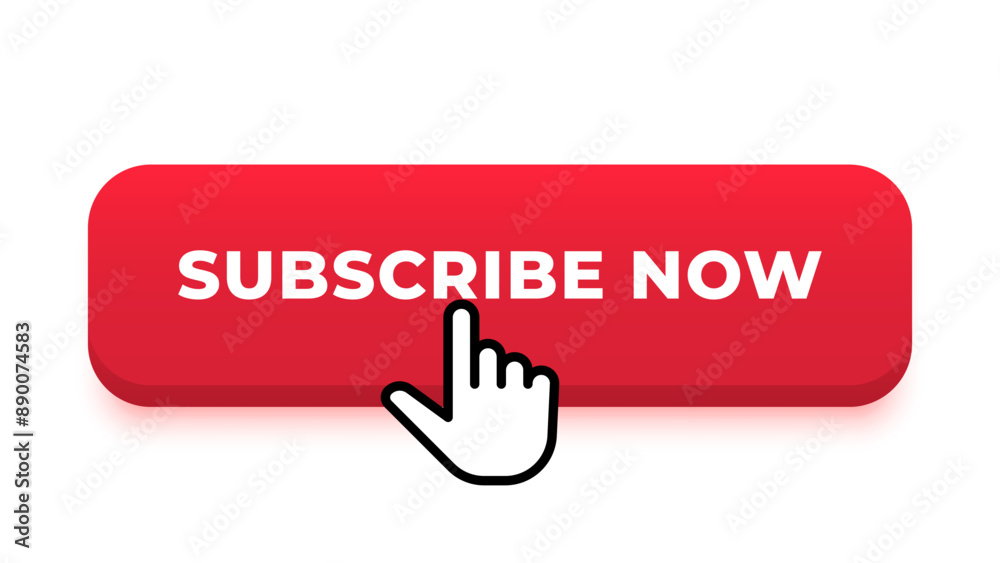 Subscribe now button design. Subscribe and follow me button for your youtube channel vector Subscribe now button design. Subscribe and follow me button for your youtube channel vector