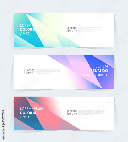 Geometric banner design with Vector presentation template.