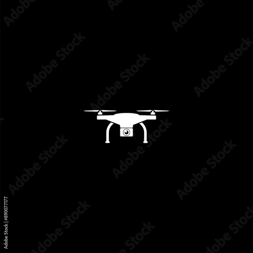 Drone icon isolated on dark background photo