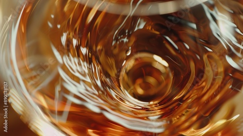 Obraz na płótnie A wine glass being swirled, the liquid inside leaving elegant trails against the smooth surface, a prelude to the sensory journey ahead. w salonie