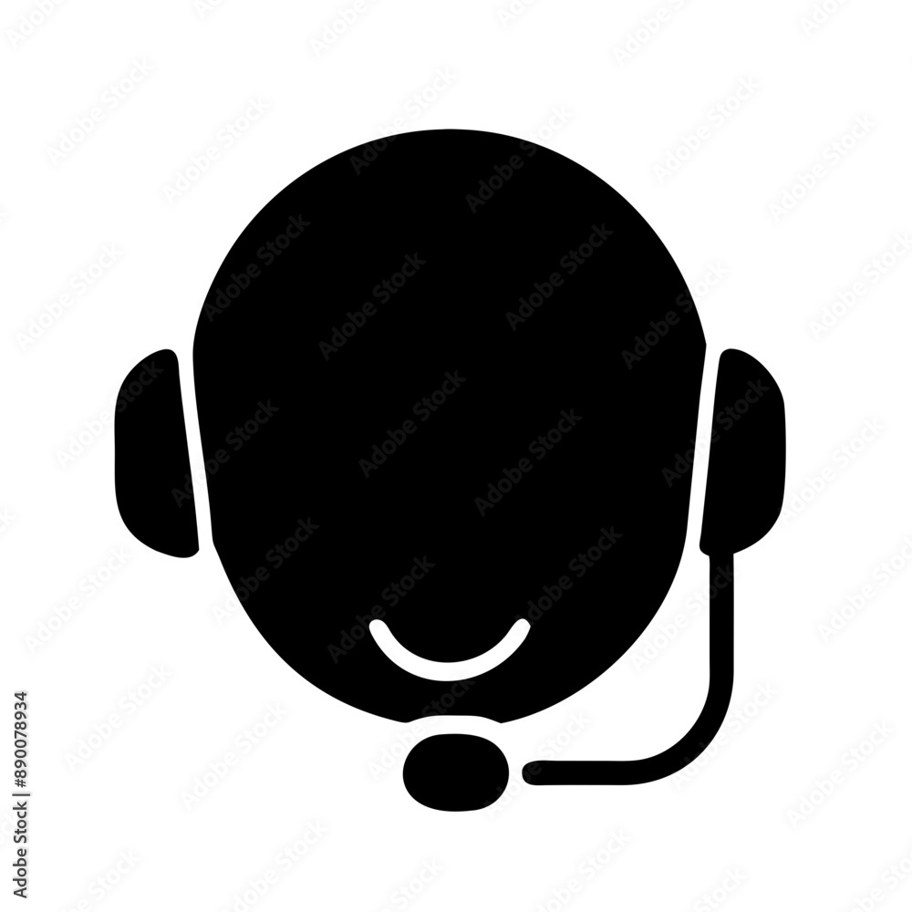 customer support, Black vector Icon, Minimalist, Black and White customer support, Black vector Icon, Minimalist, Black and White