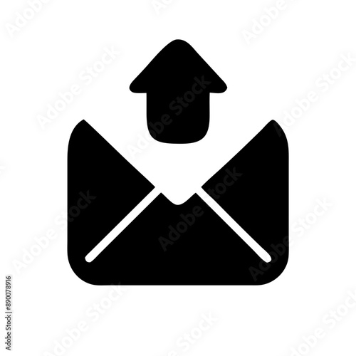 email, Black vector Icon, Minimalist, Black and White