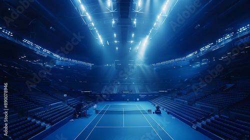 Tennis arena for a tennis tournament photo