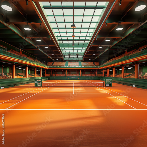 Tennis arena for a tennis tournament photo