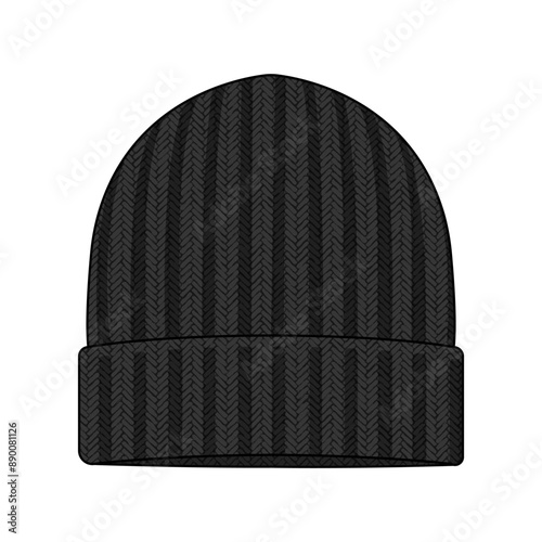 Knit cap ( beanie )  template vector illustration