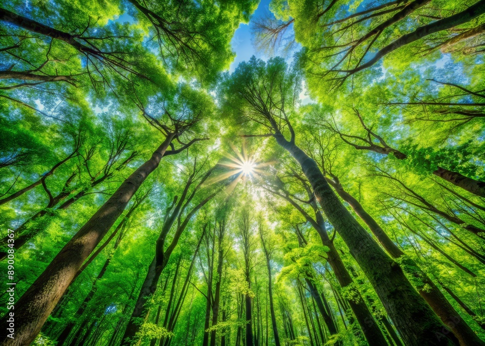 Vibrant green forest with dense foliage and trees stretching towards the sky, creating a calming and peaceful atmosphere perfect for design backgrounds. Vibrant green forest with dense foliage and trees stretching towards the sky, creating a calming and peaceful atmosphere perfect for design backgrounds.