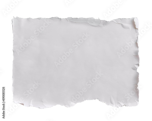 Torn white square strip of paper
