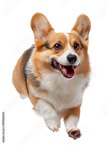 Cute corgi puppy, running photo