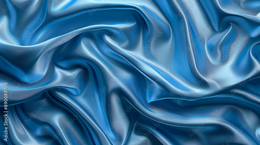 Fototapeta premium blue silk textured fabric surface for design purpose,Smooth elegant blue silk or satin texture can use as background,Luxury Silk Satin Curtain Background