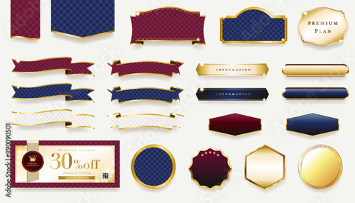 A set of luxurious vintage labels