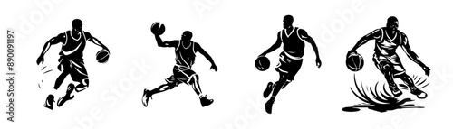 silhouette of a athlete basket ball