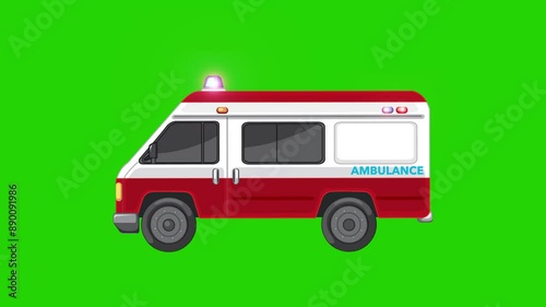 Guide to Common Vehicles: Ambulance, Fire Truck, School Bus, Taxi, Police Car, Green Truck, Courier Van, Mini Car, Money Van, Yellow Truck, Tow Truck, Delivery Van, Garbage Truck, Green screen
