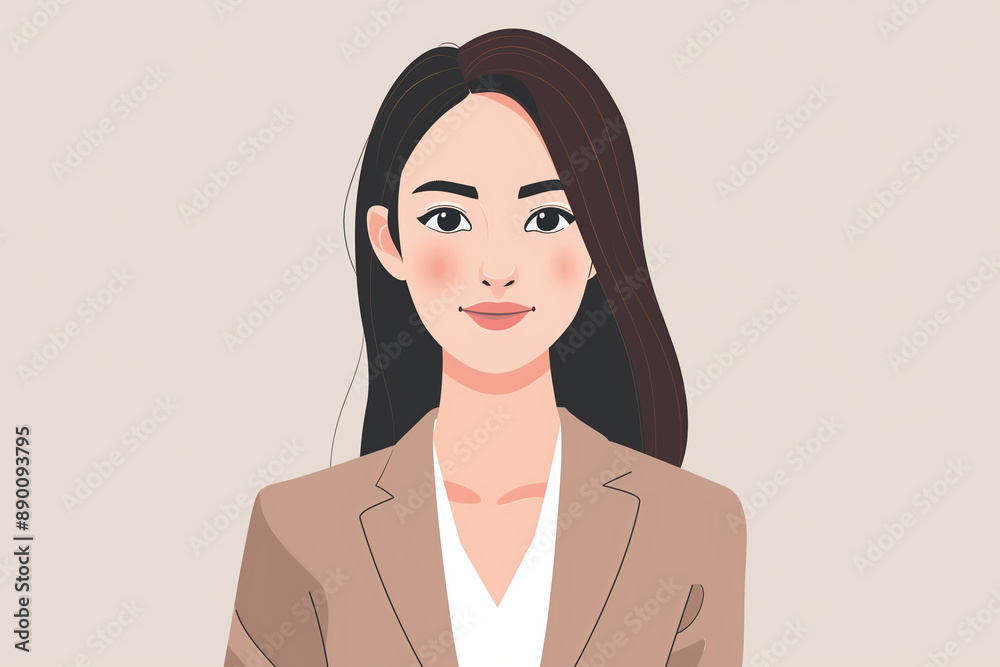 Young Businesswoman Posing in Modern Simple Flat Design Illustration on Grey Background
Young Businesswoman Posing in Modern Simple Flat Design Illustration on Grey Background