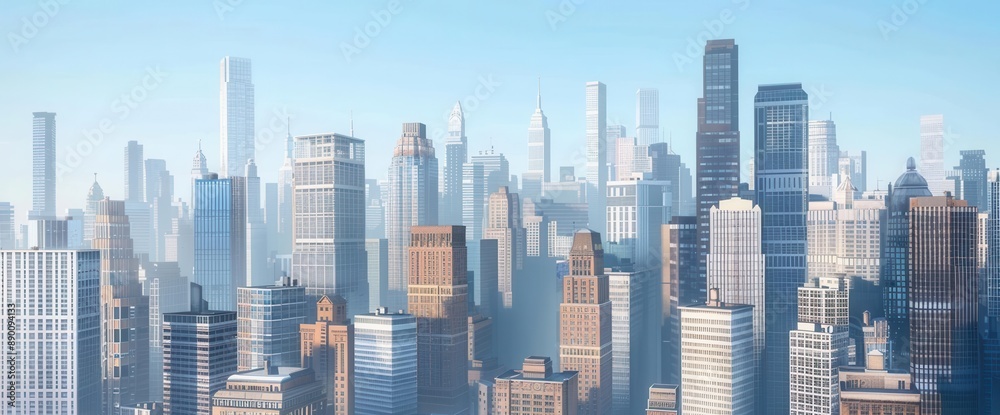 Obraz premium Urban Majesty. A mesmerizing view of towering skyscrapers