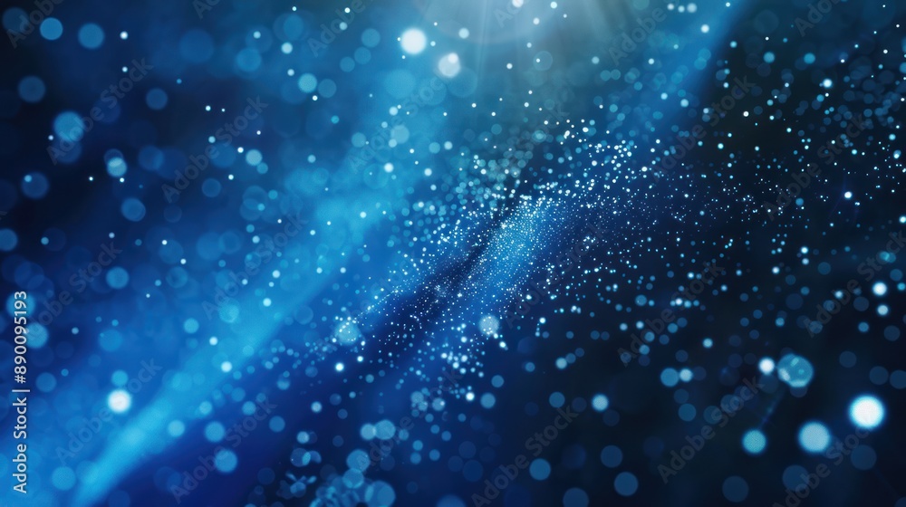 Abstract Blue Background with Glowing Particles Abstract Blue Background with Glowing Particles