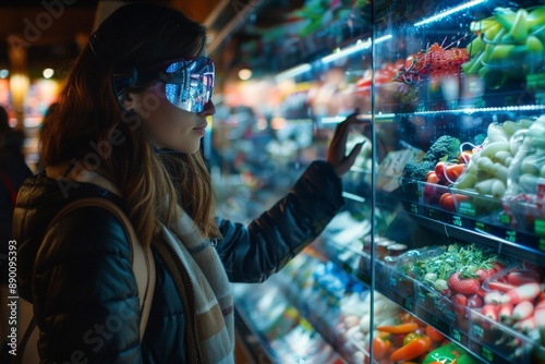 Futuristic Shopping Experience with Holographic Interface and High-Resolution Images © taelefoto