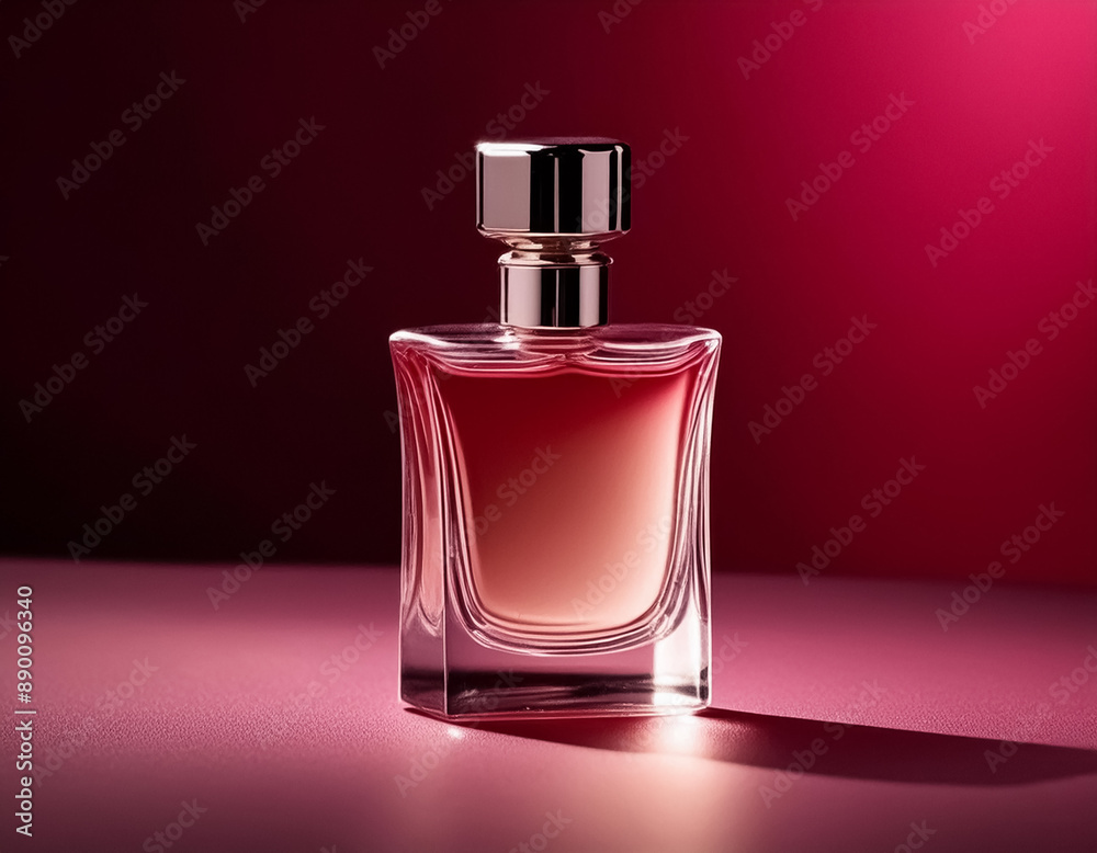 Luxury Perfume Bottle on Pink Background Luxury Perfume Bottle on Pink Background