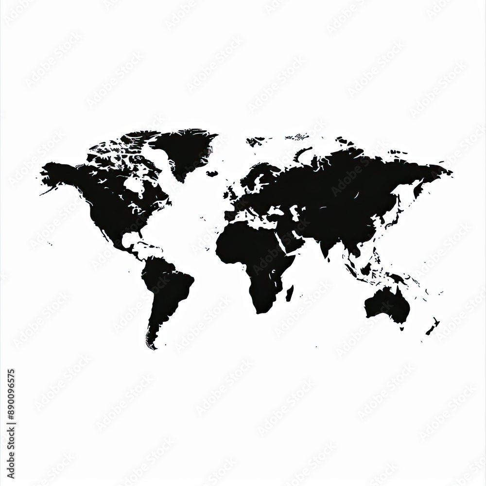 Map of world isolated on white background. for website layouts, background, education, precise, customizable, Travel worldwide, map silhouette backdrop, earth geography, political, reports. Map of world isolated on white background. for website layouts, background, education, precise, customizable, Travel worldwide, map silhouette backdrop, earth geography, political, reports.