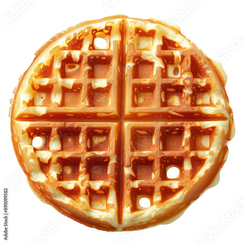 Perfectly Cooked Golden Waffle with Crisp Texture and Inviting Aroma photo