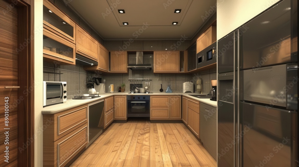 Modern Kitchen. Contemporary design with sleek appliances Modern Kitchen. Contemporary design with sleek appliances