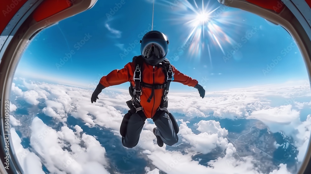 Experience a thrilling 360 VR skydiving adventure with stunning views of lush landscapes and blue skies. Experience a thrilling 360 VR skydiving adventure with stunning views of lush landscapes and blue skies.