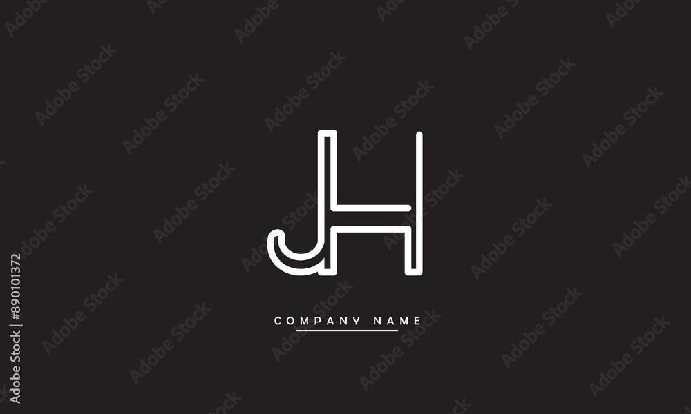 JH, HJ, J, H Abstract Letters Logo Monogram JH, HJ, J, H Abstract Letters Logo Monogram