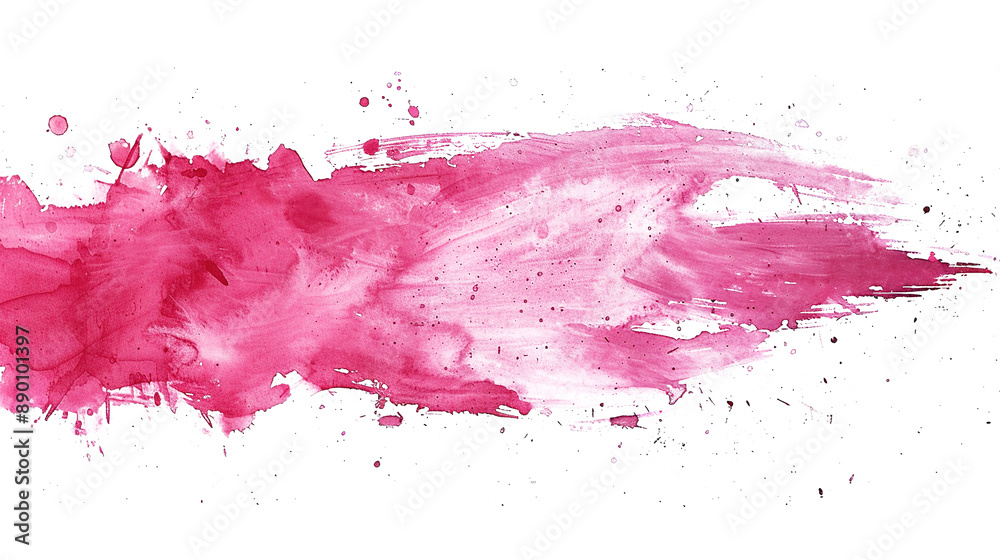 Pink Watercolor Paint Brush Strokes on Transparent Background PNG - Banner Line Water Color Smoke Fog Grunge

