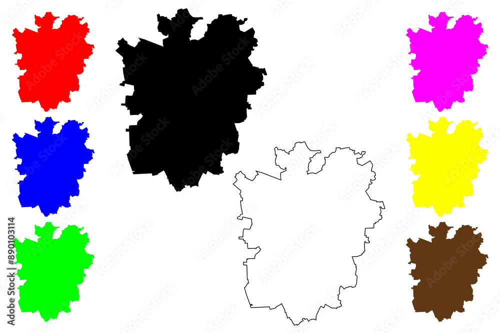 Naklejka premium Braunschweig City (Federal Republic of Germany, Lower Saxony) map vector illustration, scribble sketch City of Brunswick map